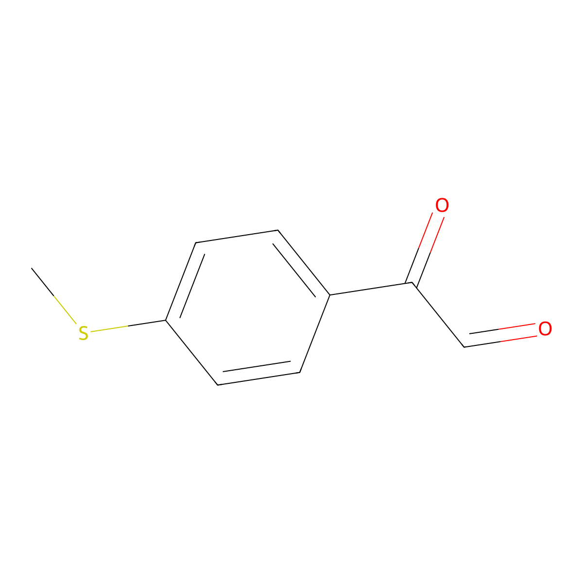 2-(4-(Methylsulfanyl)phenyl)-2-oxoacetaldehyde molecular structure, CAS 58950-88-2