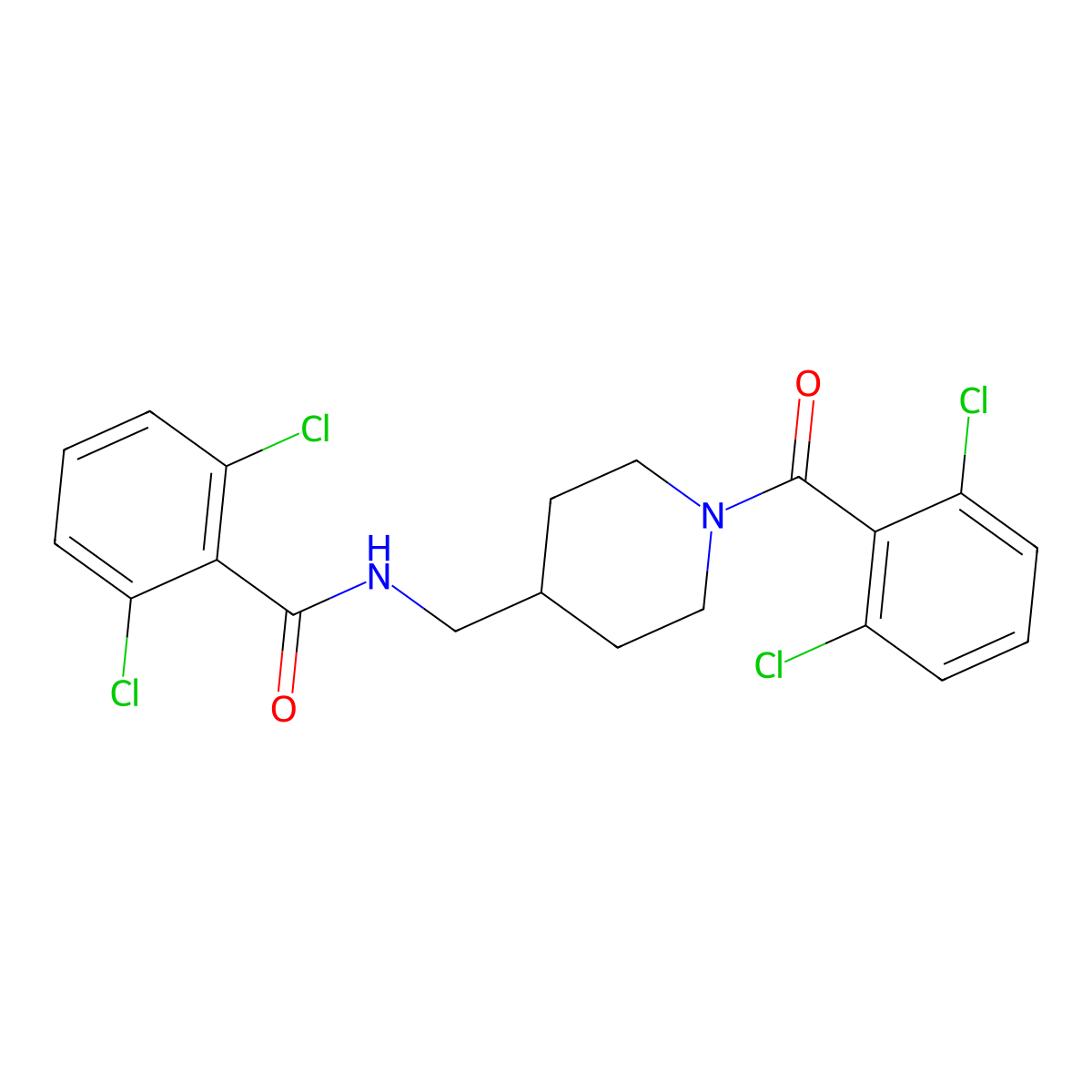 2,6-dichloro-N-[[1-(2,6-dichlorobenzoyl)piperidin-4-yl]methyl]benzamide molecular structure, CAS 589506-42-3