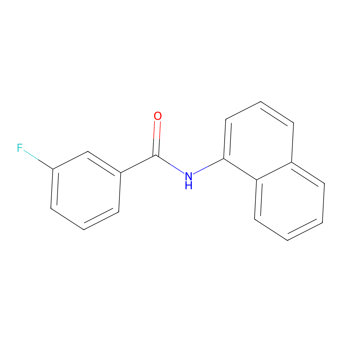 Benzamide, N-(1-naphthyl)-3-fluoro- molecular structure, CAS 58955-04-7