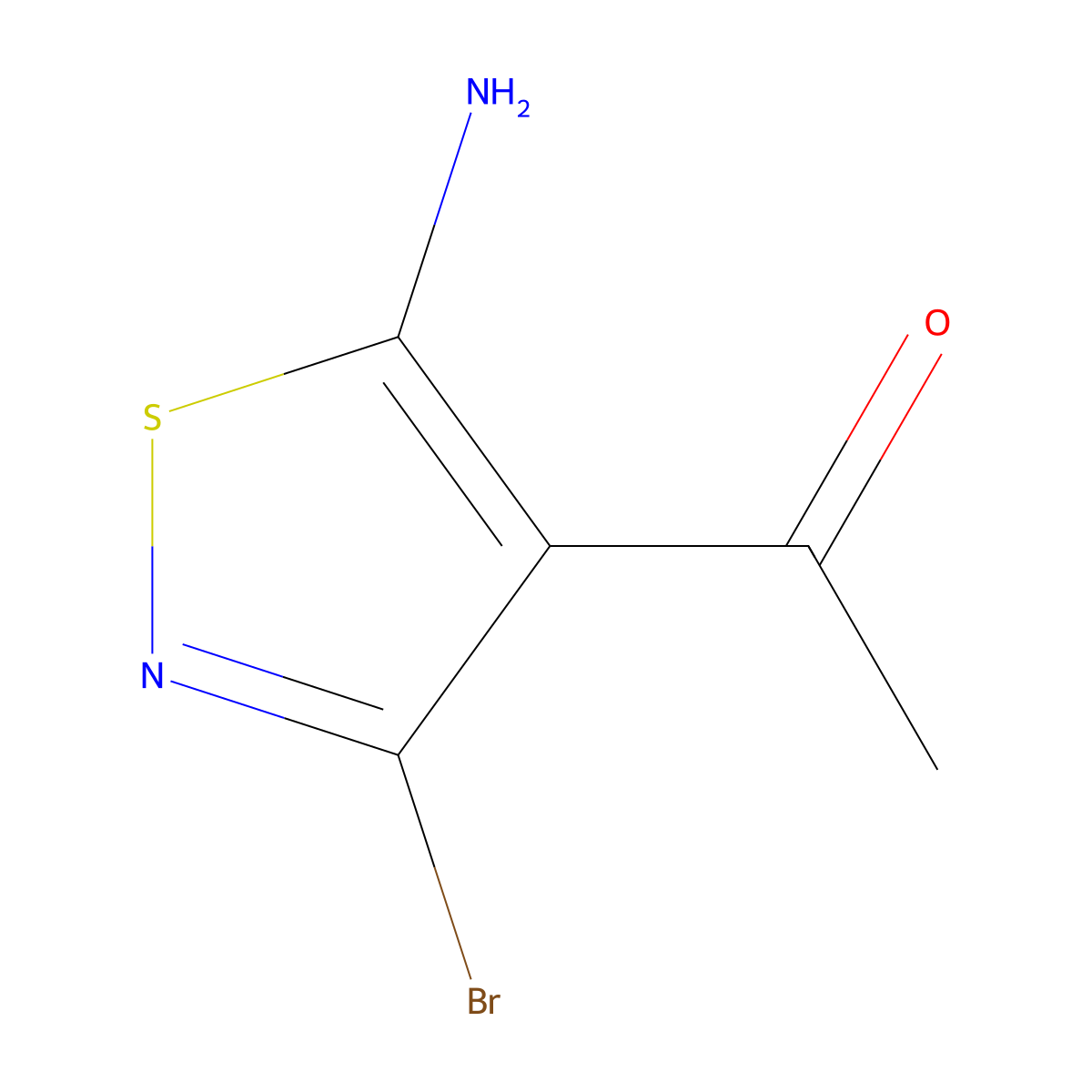 1-(5-Amino-3-bromo-1,2-thiazol-4-yl)ethan-1-one molecular structure, CAS 58955-43-4