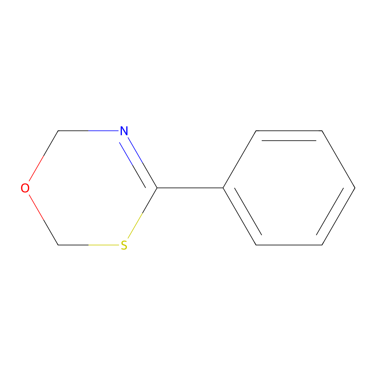 6H-1,3,5-Oxathiazine, 4-phenyl- molecular structure, CAS 58955-84-3