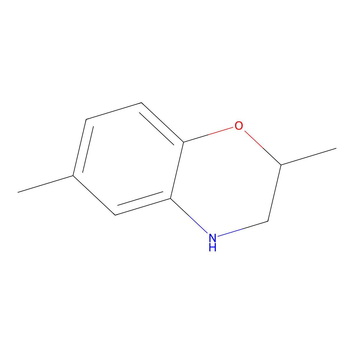 2,6-dimethyl-3,4-dihydro-2H-1,4-benzoxazine molecular structure, CAS 58959-93-6