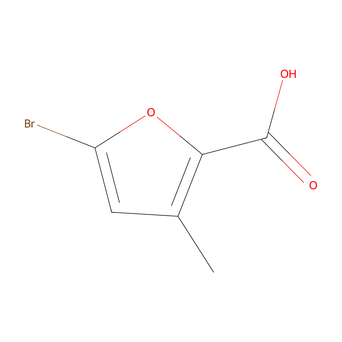 5-Bromo-3-methylfuran-2-carboxylic acid molecular structure, CAS 5896-35-5