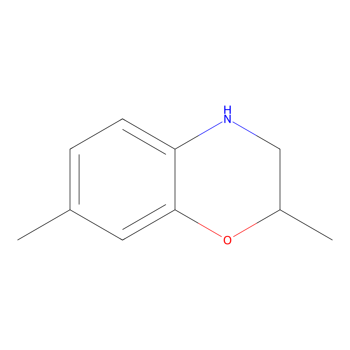 3,4-Dihydro-2,7-dimethyl-2H-1,4-benzoxazine molecular structure, CAS 58960-12-6