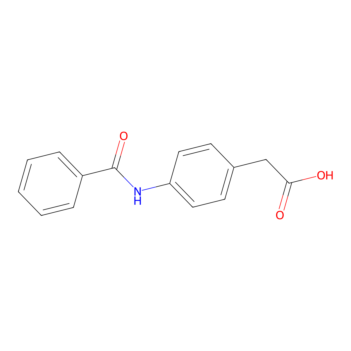 4-(Benzoylamino)benzeneacetic acid molecular structure, CAS 5897-65-4
