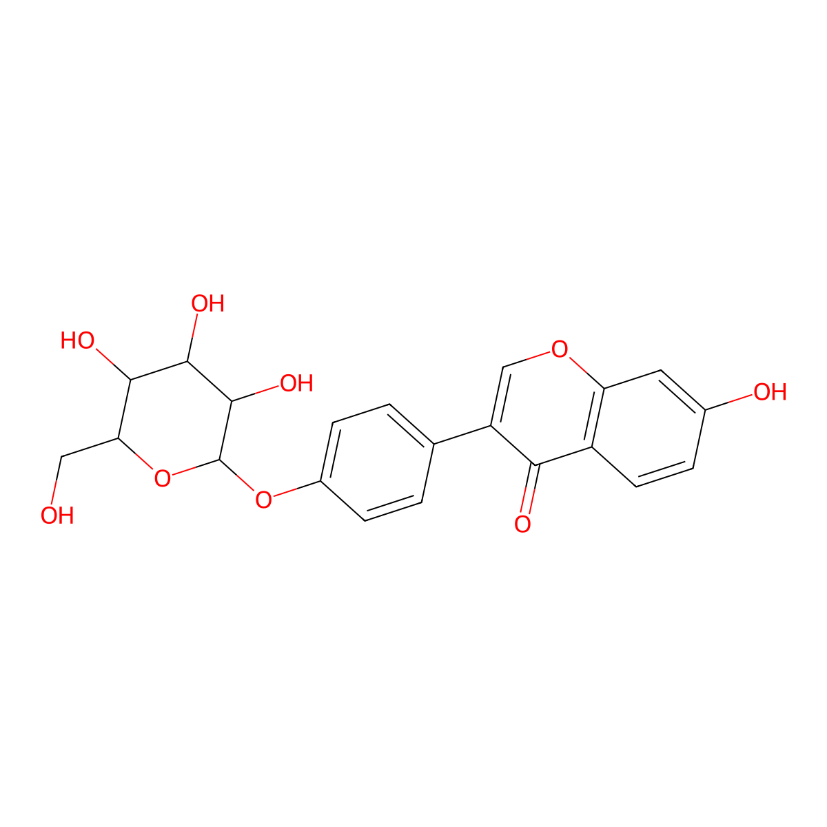 Daidzein-4'-glucoside molecular structure, CAS 58970-69-7