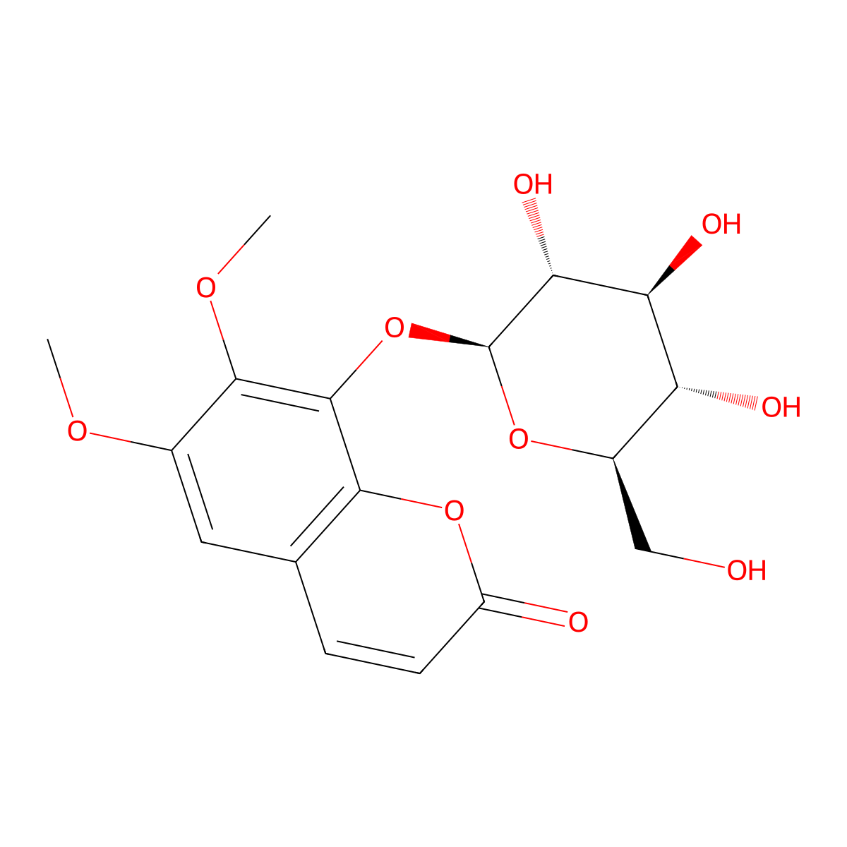 6,7-dimethoxy-8-[(2S,3R,4S,5S,6R)-3,4,5-trihydroxy-6-(hydroxymethyl)oxan-2-yl]oxychromen-2-one molecular structure, CAS 58970-71-1
