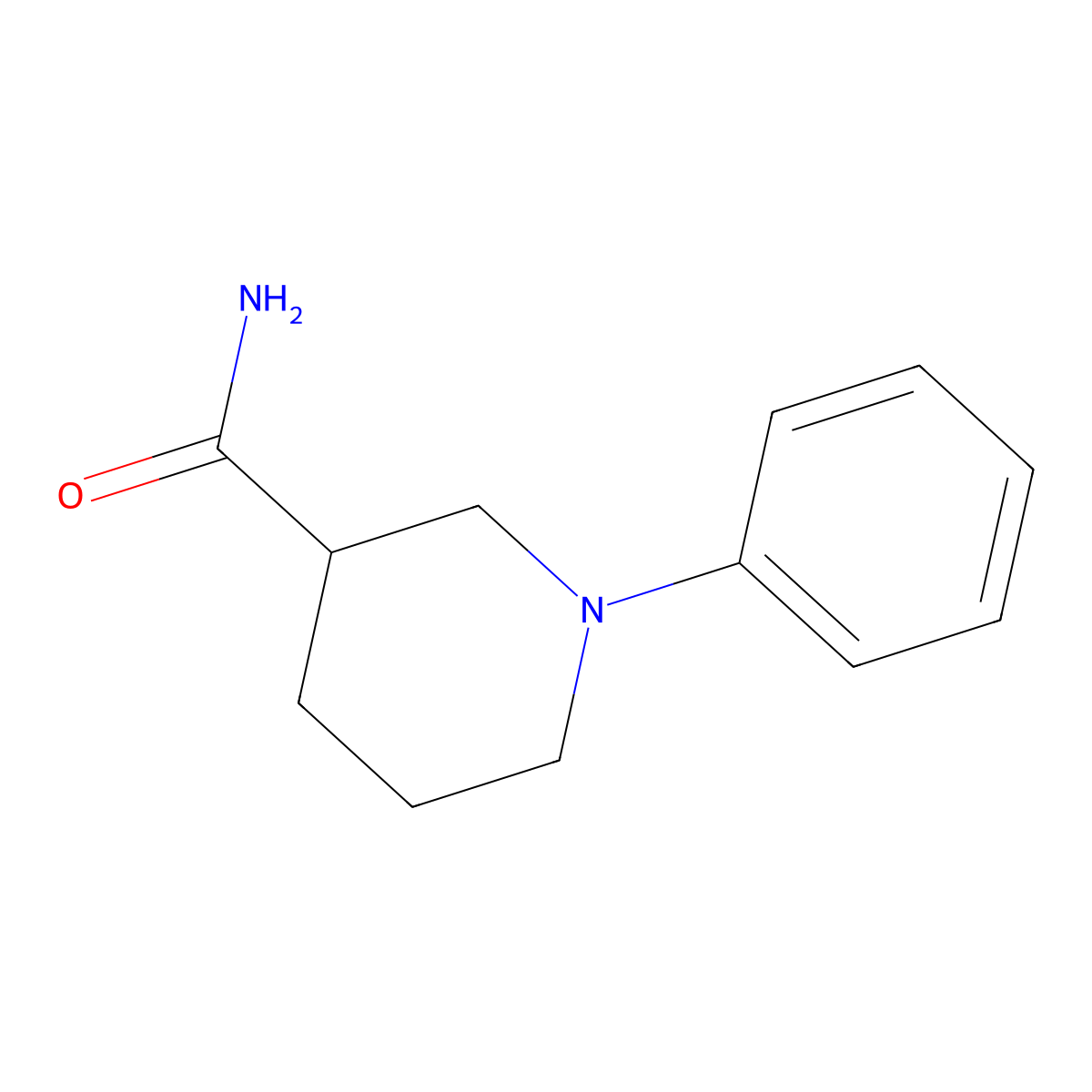 1-Phenylpiperidine-3-carboxamide molecular structure, CAS 58971-08-7
