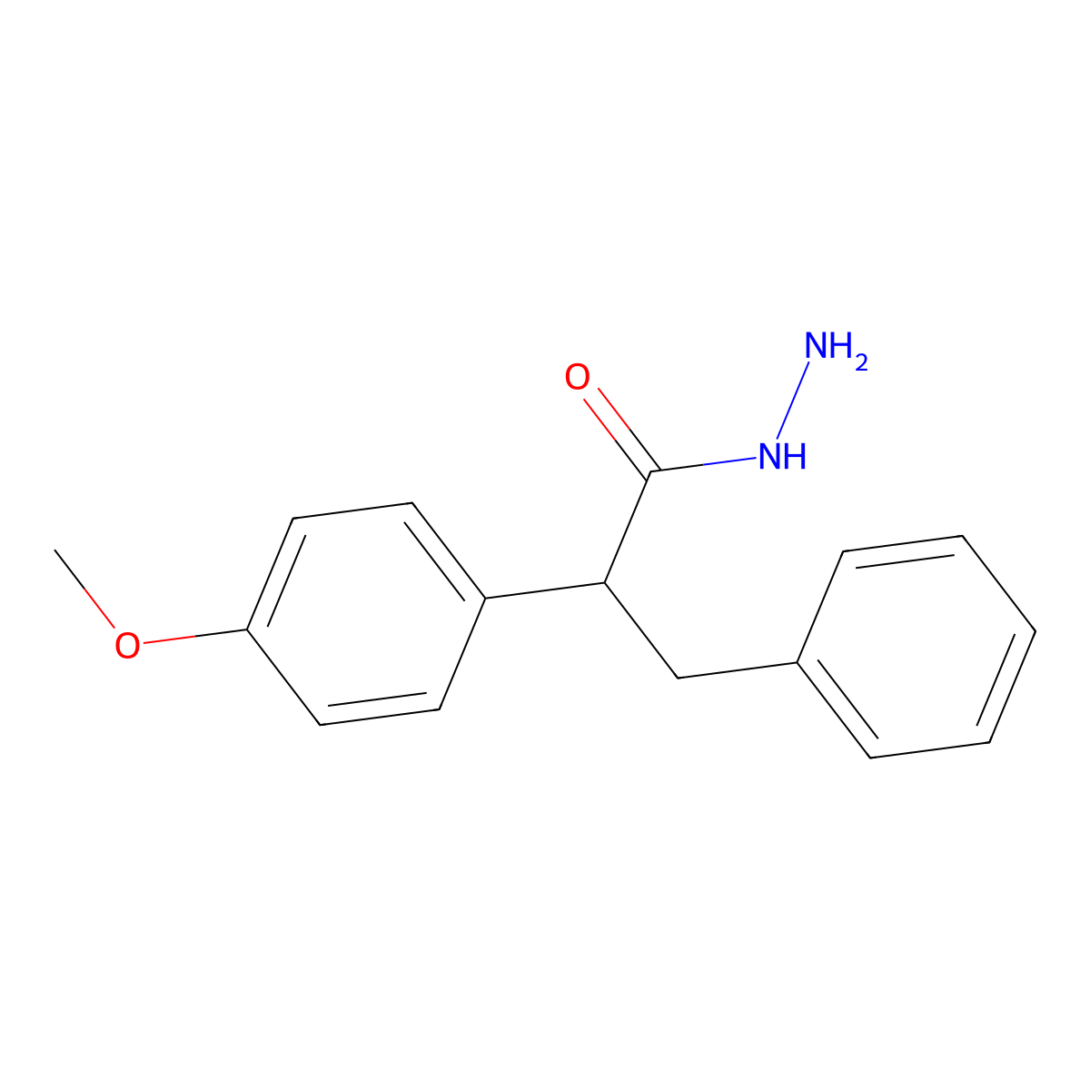 2-(4-Methoxyphenyl)-3-phenylpropanehydrazonic acid molecular structure, CAS 58973-43-6