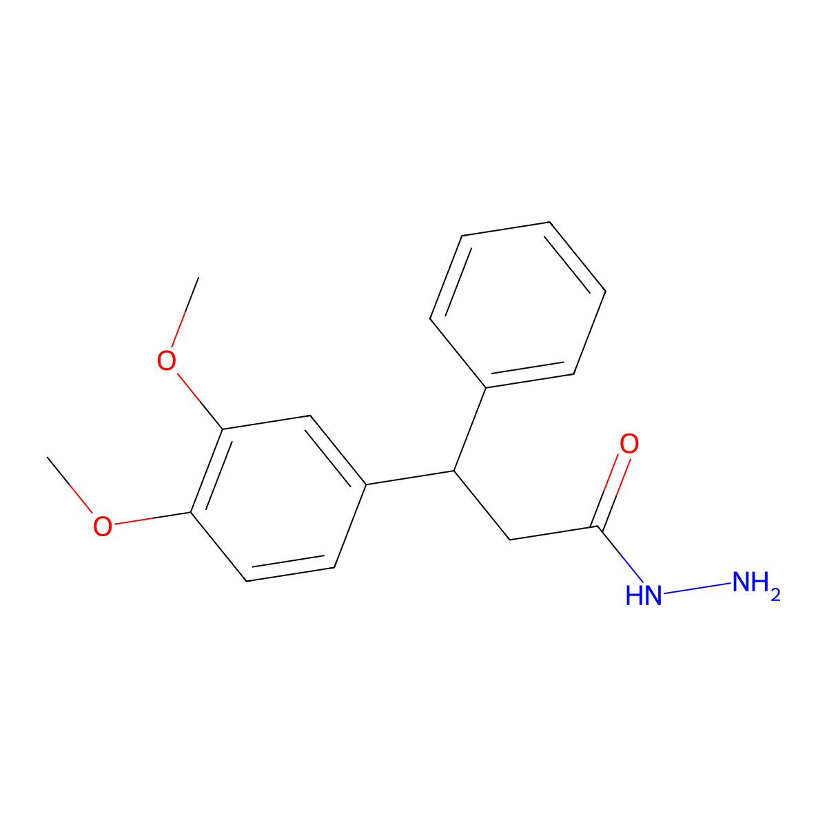 Hydrocinnamic acid, 3,4-dimethoxy-alpha-phenyl-, hydrazide molecular structure, CAS 58973-45-8