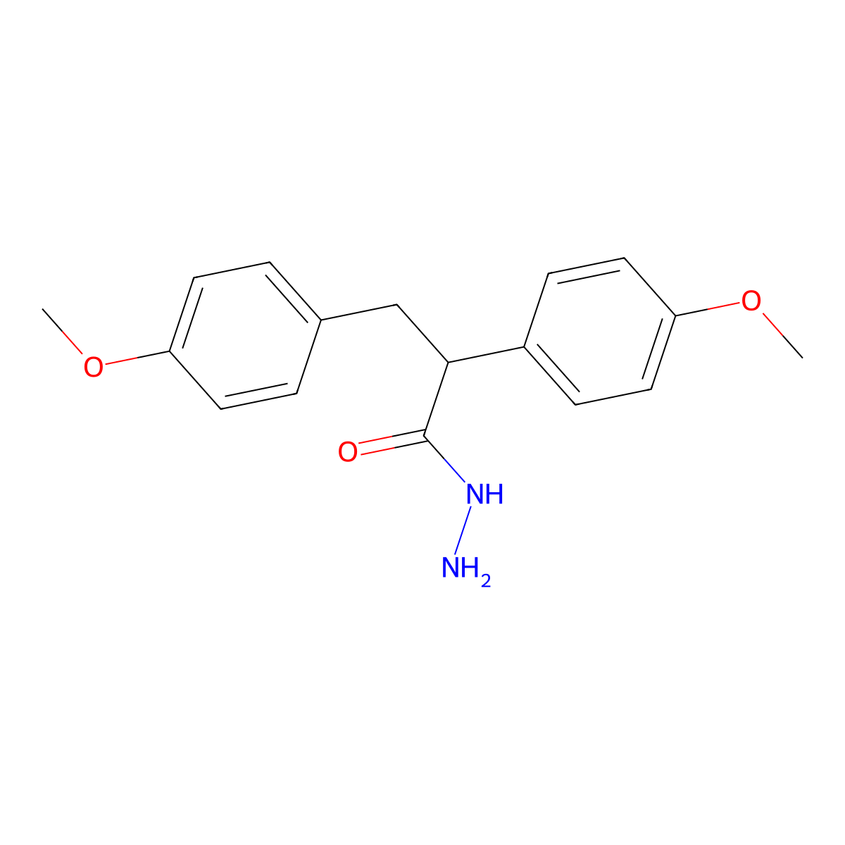 2,3-Bis(4-methoxyphenyl)propanehydrazonic acid molecular structure, CAS 58973-46-9