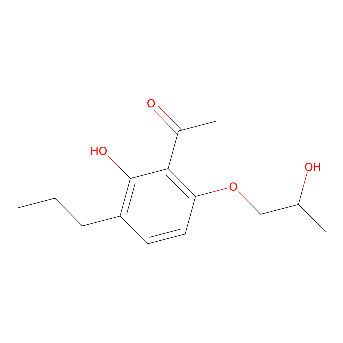 1-[2-Hydroxy-6-(2-hydroxypropoxy)-3-propylphenyl]ethan-1-one molecular structure, CAS 58974-96-2