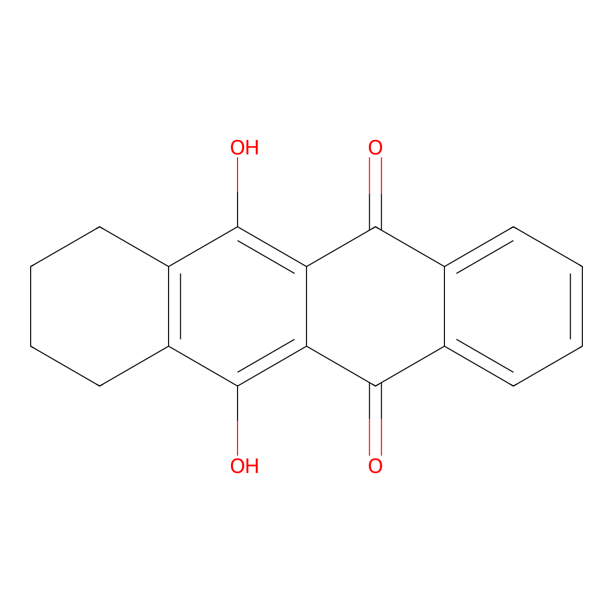 6,11-Dihydroxy-7,8,9,10-tetrahydrotetracene-5,12-dione molecular structure, CAS 58976-97-9