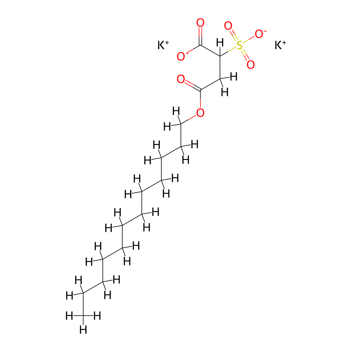 Dipotassium 1(or 4)-dodecyl 2-sulphonatosuccinate molecular structure, CAS 58977-40-5