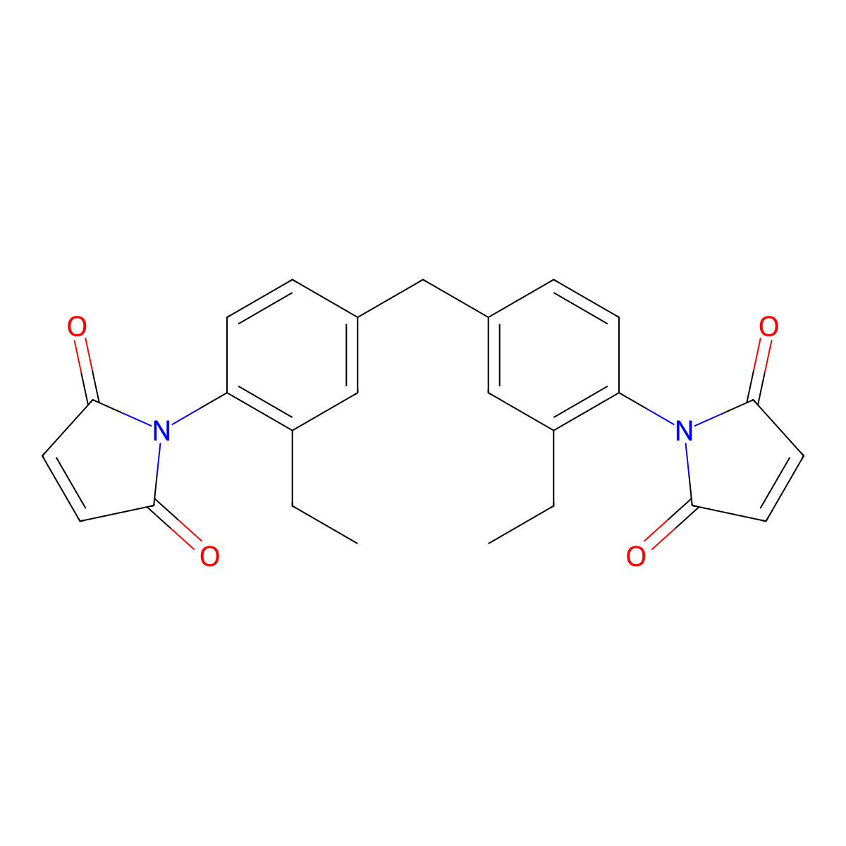 1,1'-(Methylenebis(2-ethyl-4,1-phenylene))bis-1H-pyrrole-2,5-dione molecular structure, CAS 58978-10-2