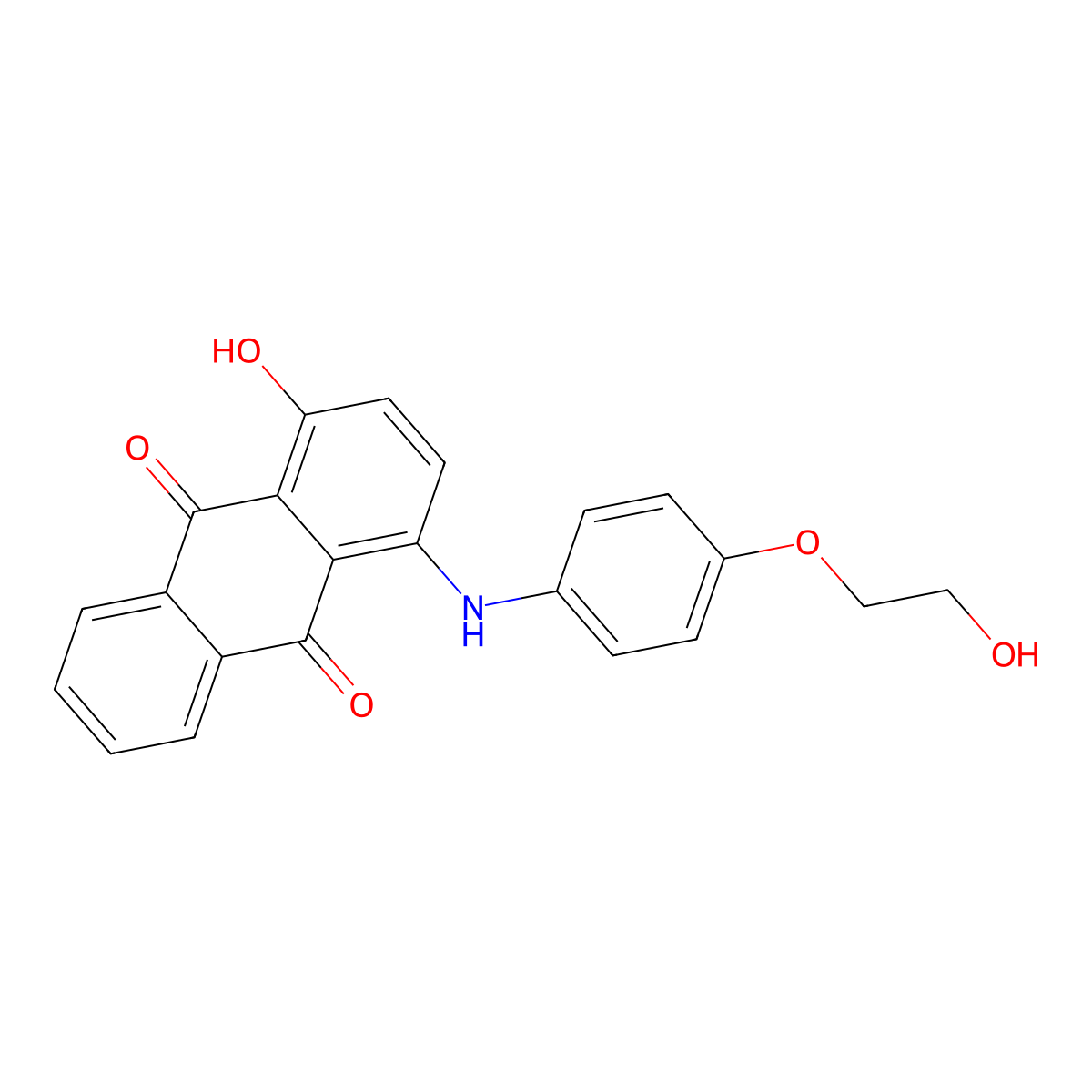 1-Hydroxy-4-((4-(2-hydroxyethoxy)phenyl)amino)anthraquinone molecular structure, CAS 58979-45-6