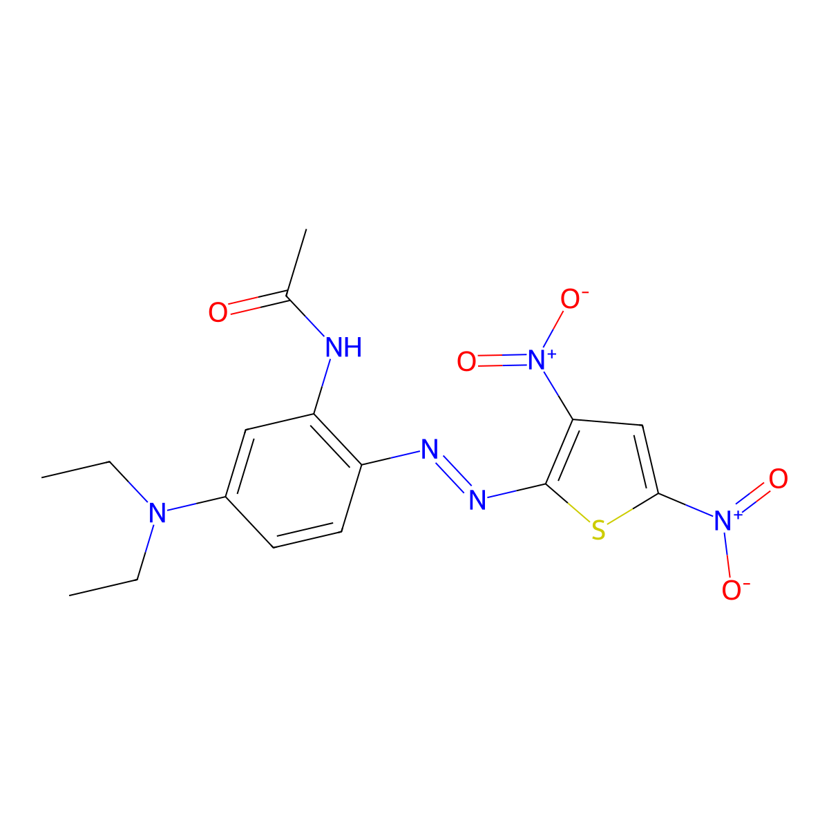 N-[5-(diethylamino)-2-[(3,5-dinitro-2-thienyl)azo]phenyl]acetamide molecular structure, CAS 58979-46-7