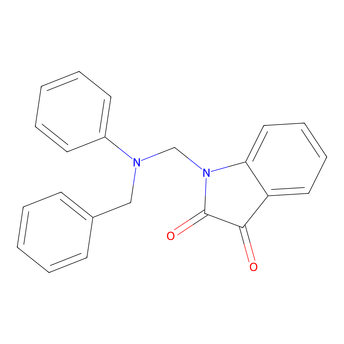1-[(N-benzylanilino)methyl]indole-2,3-dione molecular structure, CAS 58979-57-0