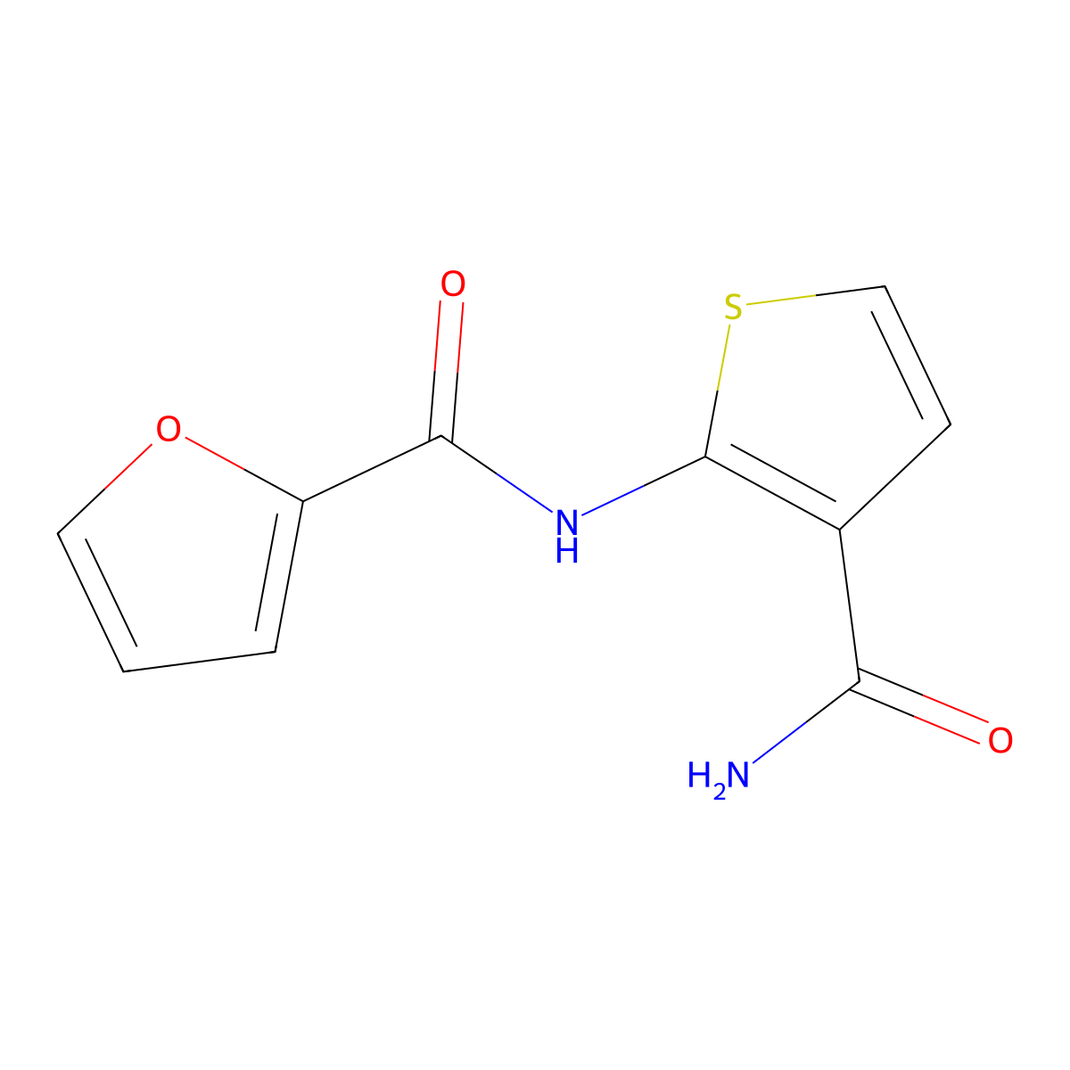 N-(3-carbamoylthiophen-2-yl)furan-2-carboxamide molecular structure, CAS 58979-92-3