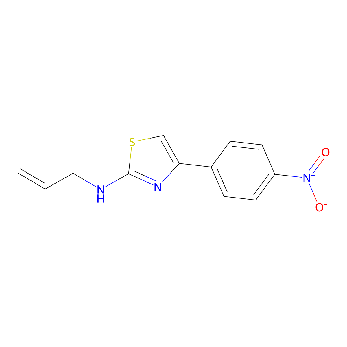 Allyl-[4-(4-nitro-phenyl)-thiazol-2-yl]-amine molecular structure, CAS 5898-41-9