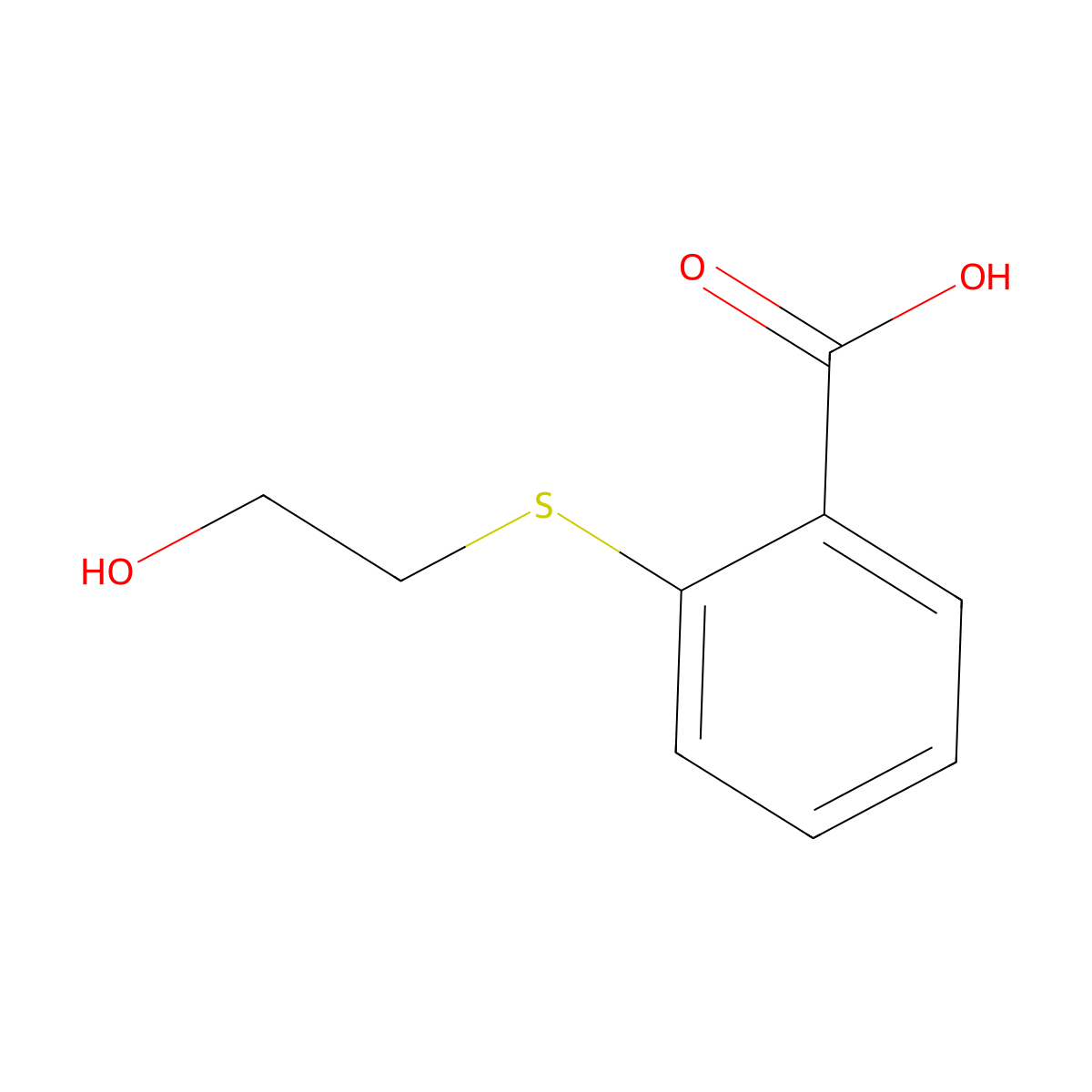 2-[(2-Hydroxyethyl)sulfanyl]benzoic acid molecular structure, CAS 58980-52-2