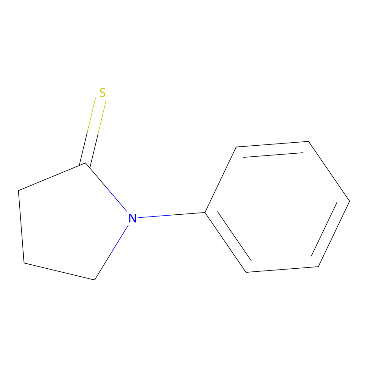 1-Phenylpyrrolidine-2-thione molecular structure, CAS 58982-96-0