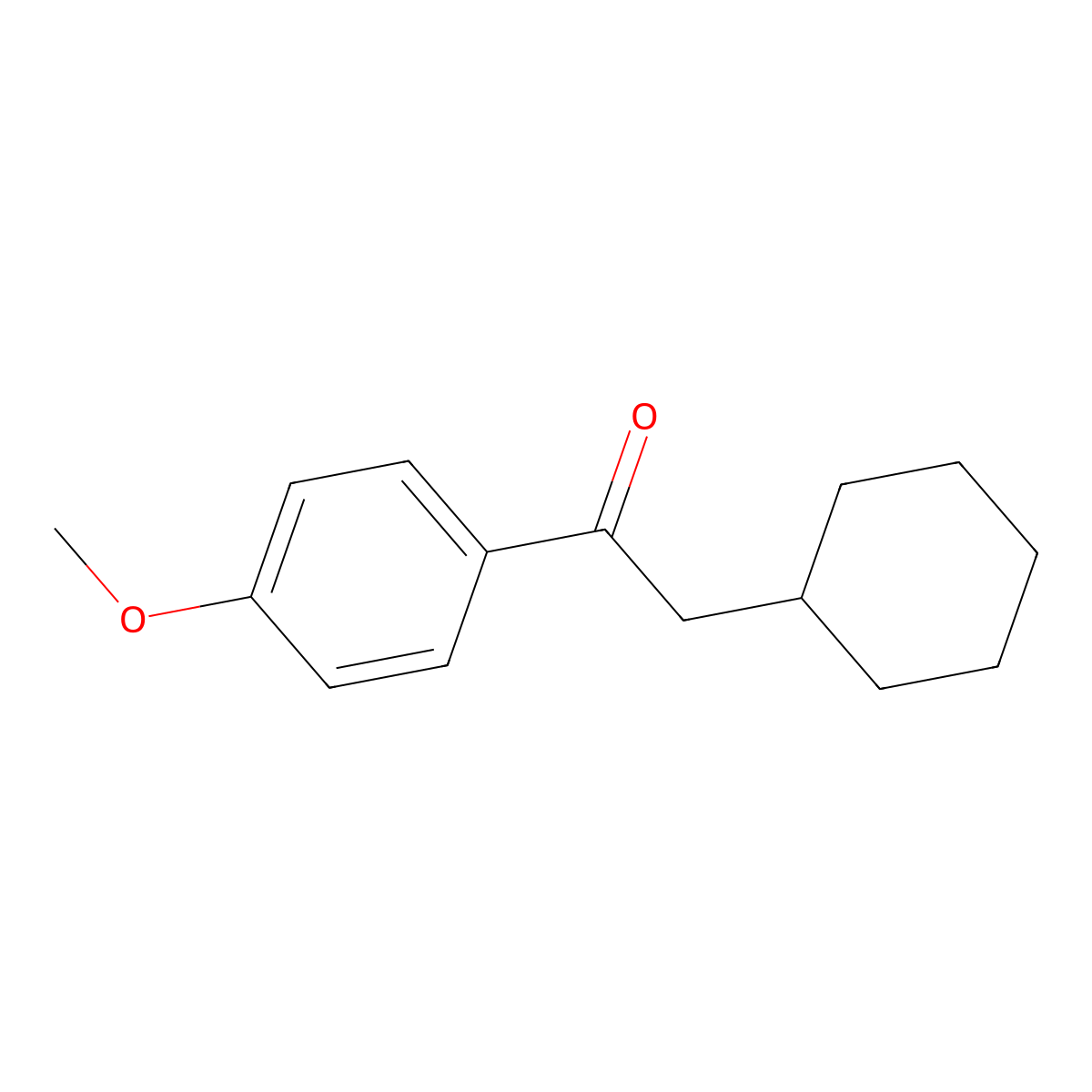 Ethanone, 2-cyclohexyl-1-(4-methoxyphenyl)- molecular structure, CAS 58987-23-8