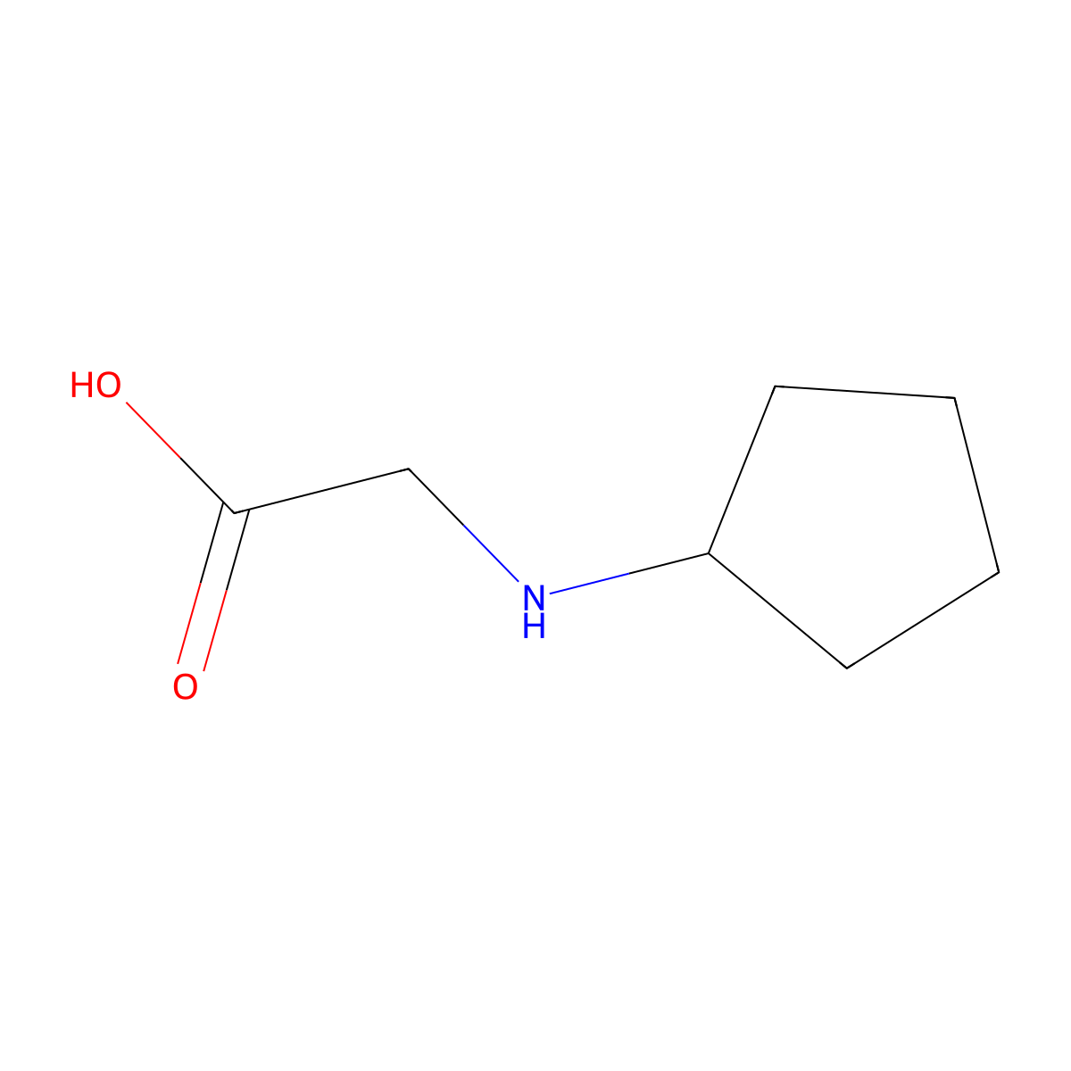 2-(Cyclopentylamino)acetic acid molecular structure, CAS 58988-41-3