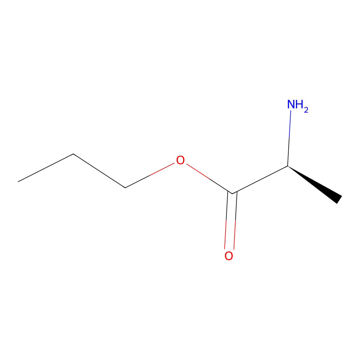 Propyl (2S)-2-aminopropanoate molecular structure, CAS 58989-06-3