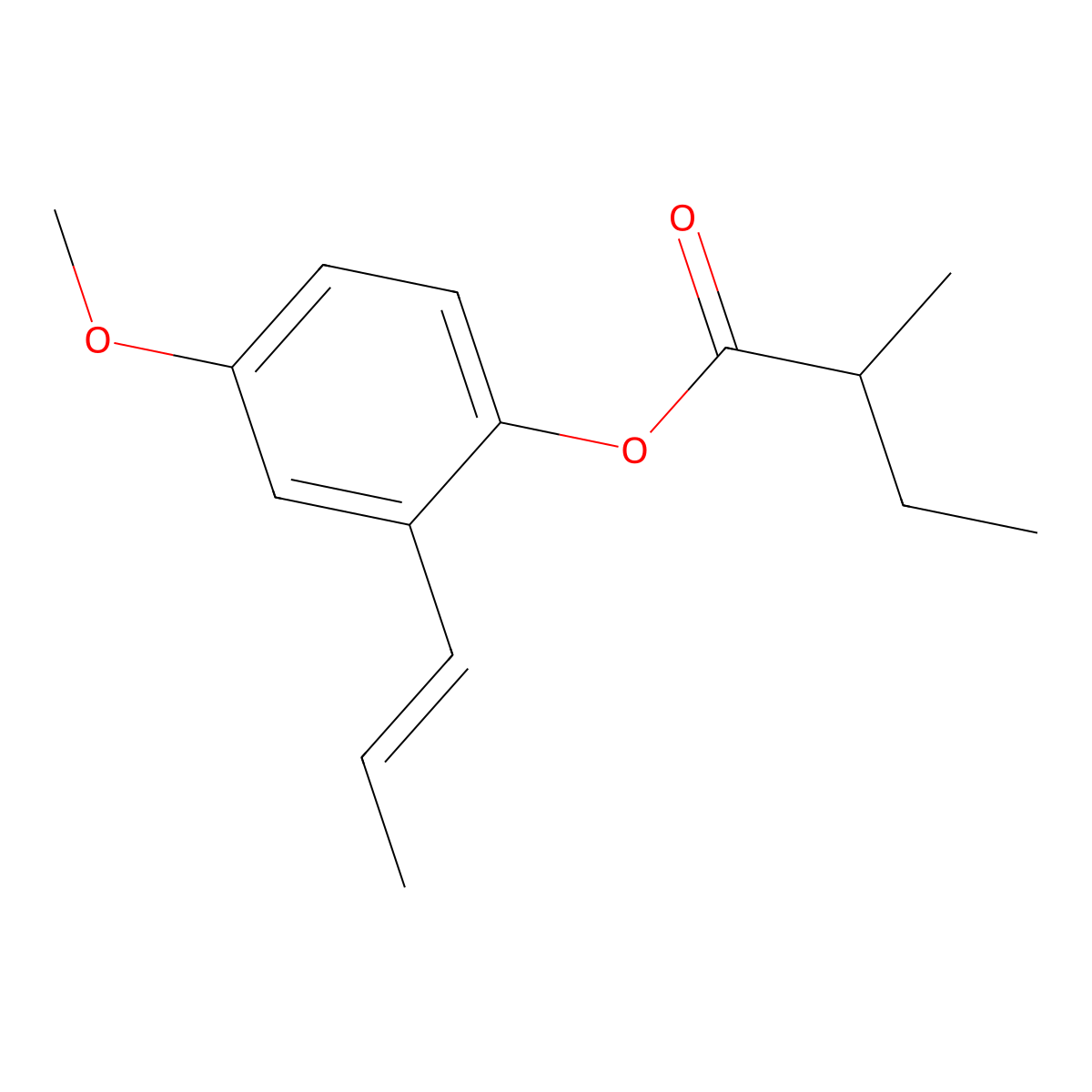 trans-Pseudoisoeugenyl 2-methylbutyrate molecular structure, CAS 58989-20-1