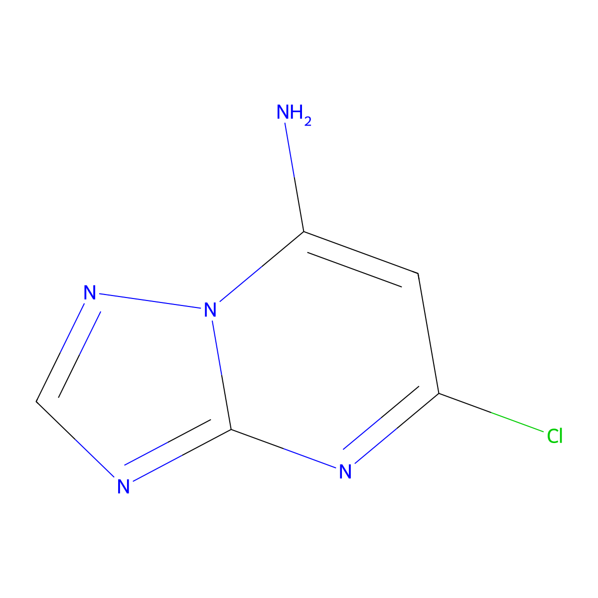 5-Chloro-(1,2,4)triazolo(1,5-a)pyrimidin-7-amine molecular structure, CAS 5899-92-3