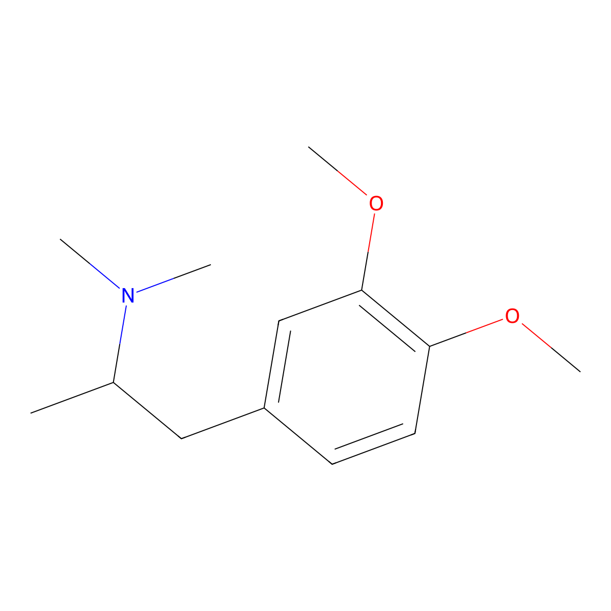 3,4-Dimethoxydimethylamphetamine molecular structure, CAS 58993-77-4