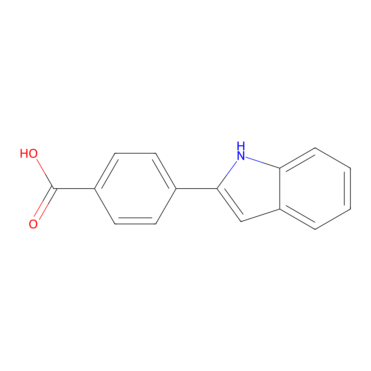4-(1H-indol-2-yl)benzoic Acid molecular structure, CAS 58995-75-8