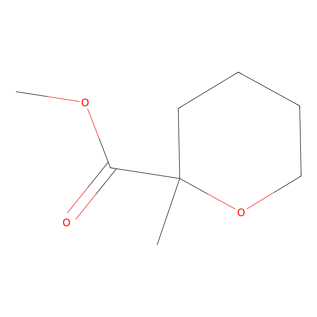 Methyl 2-methyltetrahydro-2H-pyran-2-carboxylate molecular structure, CAS 58996-69-3