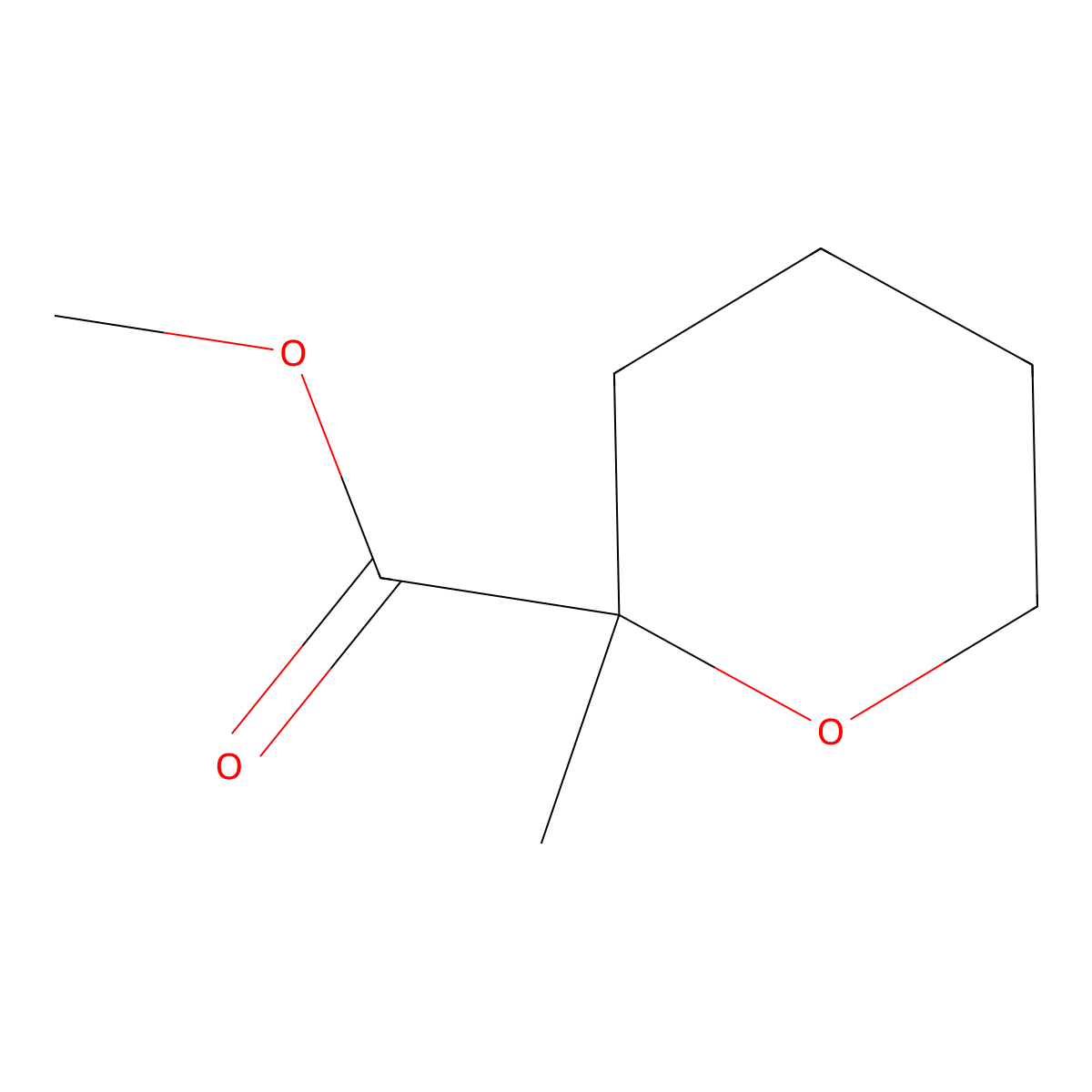 Methyl 2-methyltetrahydro-2H-pyran-2-carboxylate molecular structure, CAS 58996-69-3