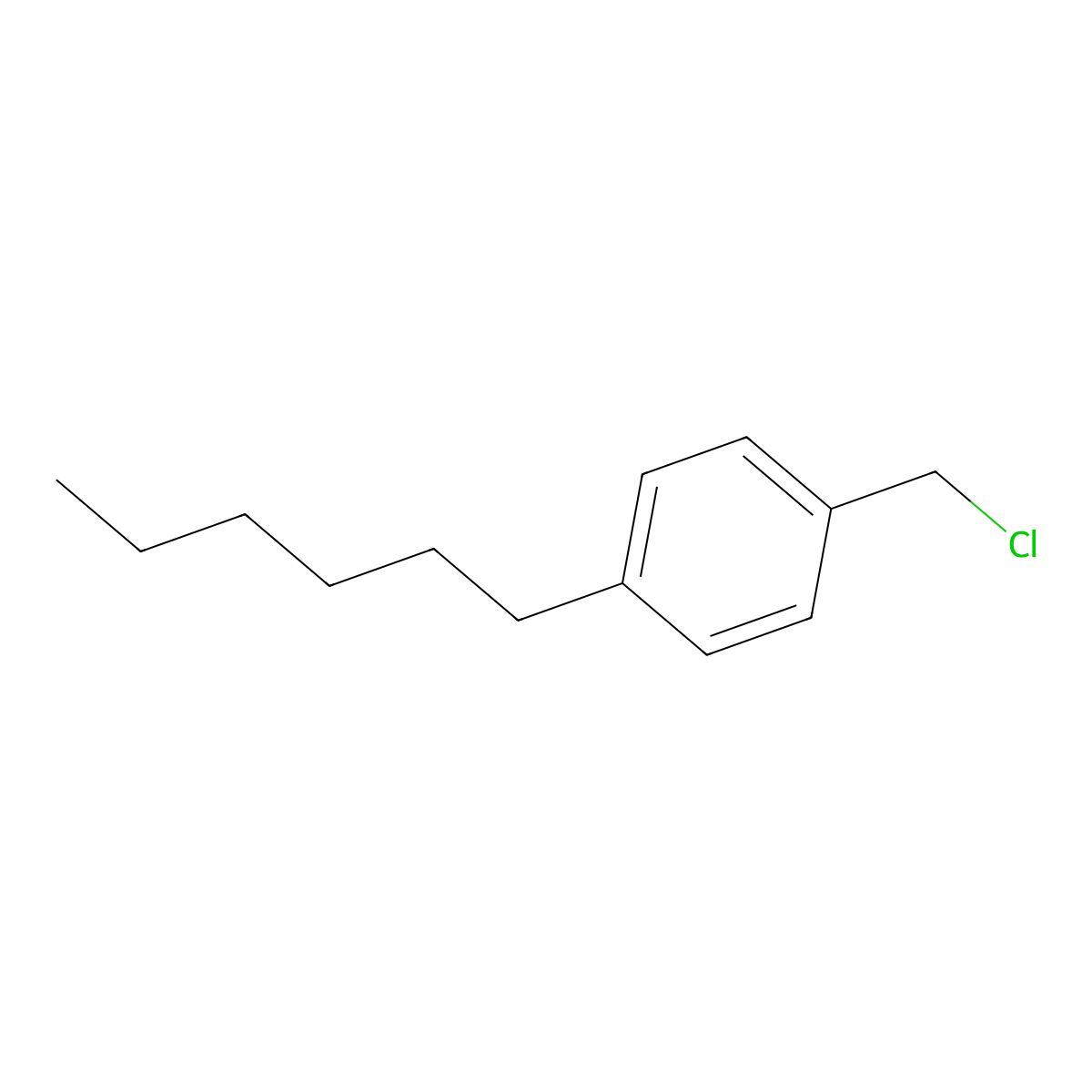 Benzene, 1-(chloromethyl)-4-hexyl- molecular structure, CAS 58999-67-0