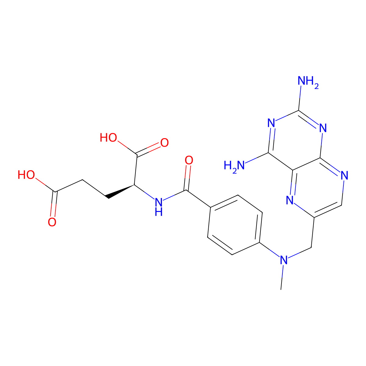 Methotrexate molecular structure, CAS 59-05-2