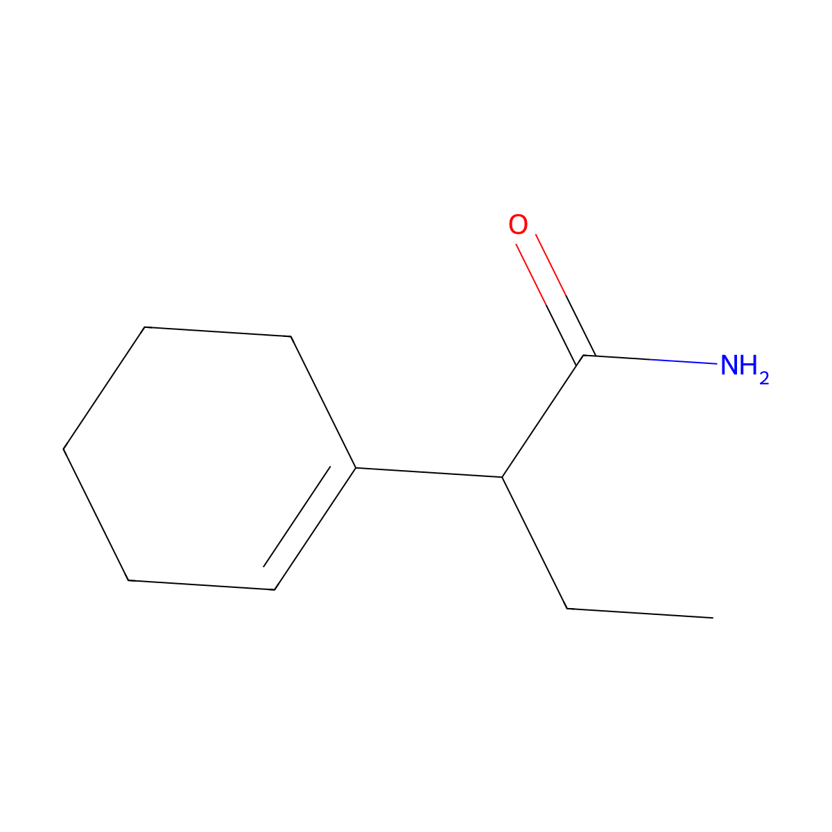 2-(Cyclohex-1-en-1-yl)butanamide molecular structure, CAS 59-13-2