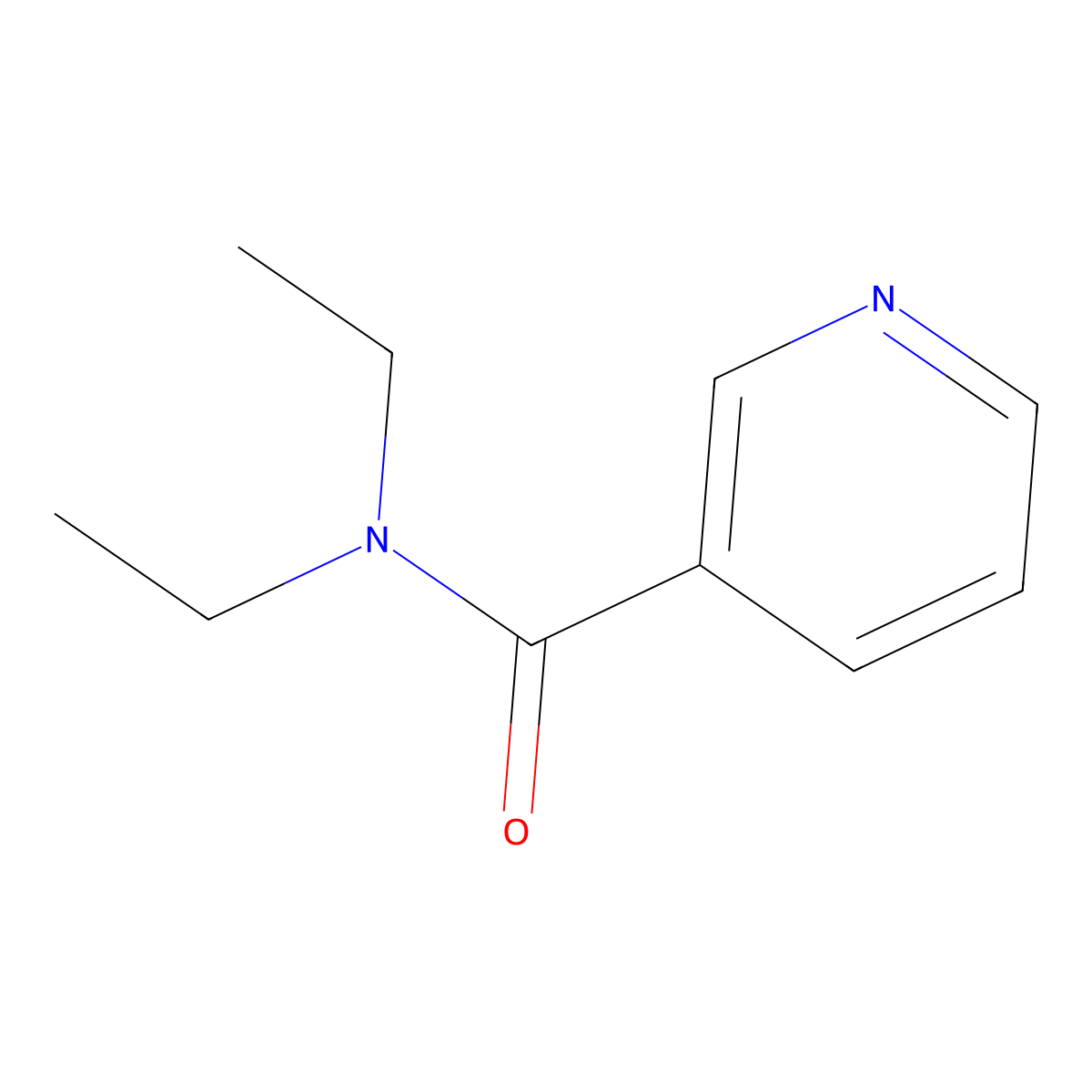 N,N-Diethylnicotinamide molecular structure, CAS 59-26-7