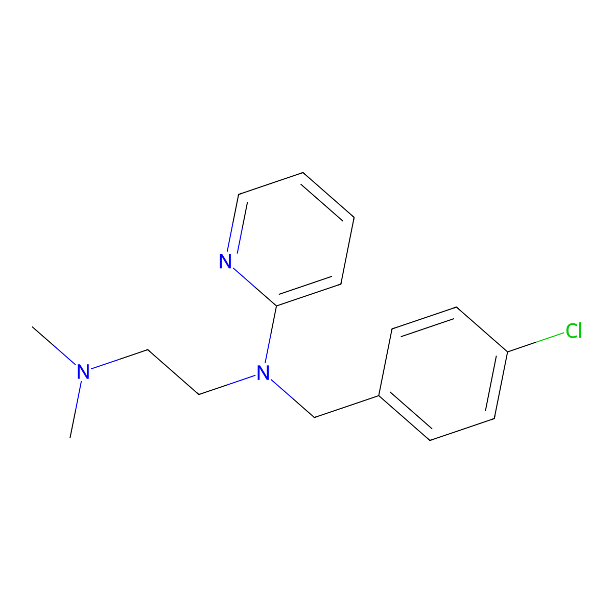 Chloropyramine molecular structure, CAS 59-32-5