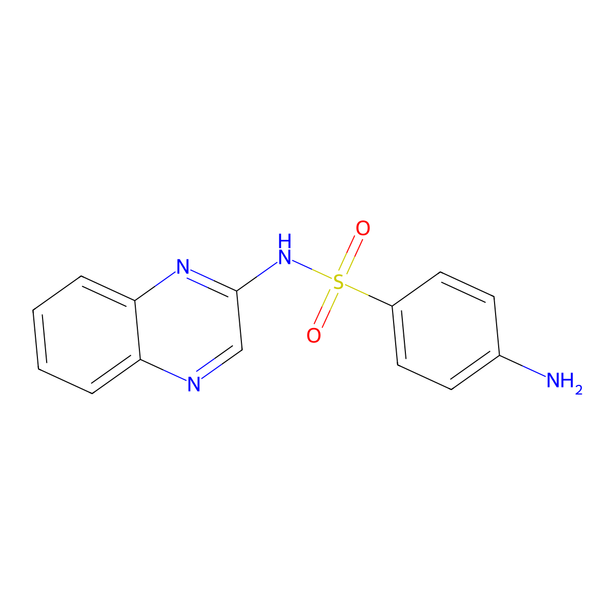 Sulfaquinoxaline molecular structure, CAS 59-40-5