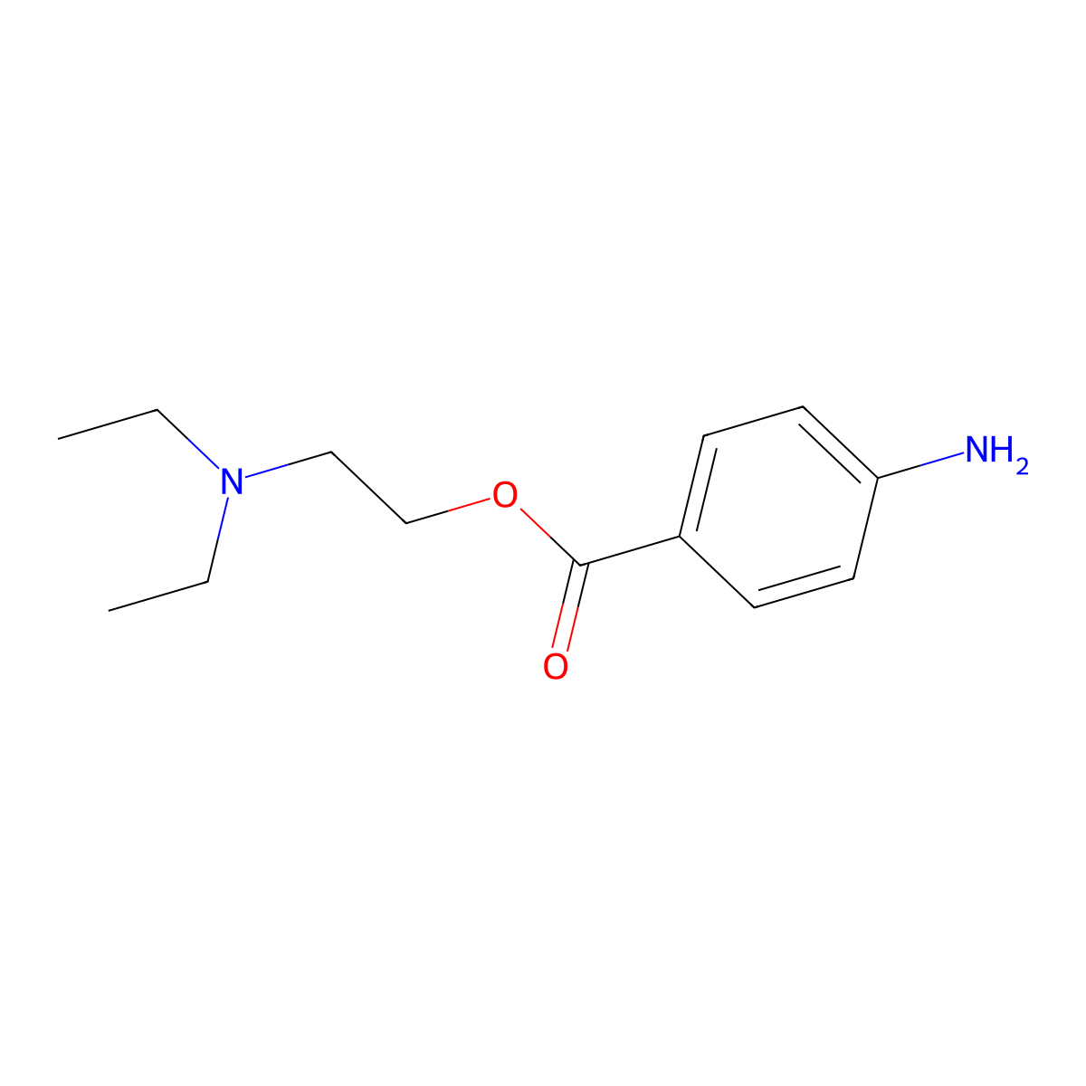 Procaine molecular structure, CAS 59-46-1
