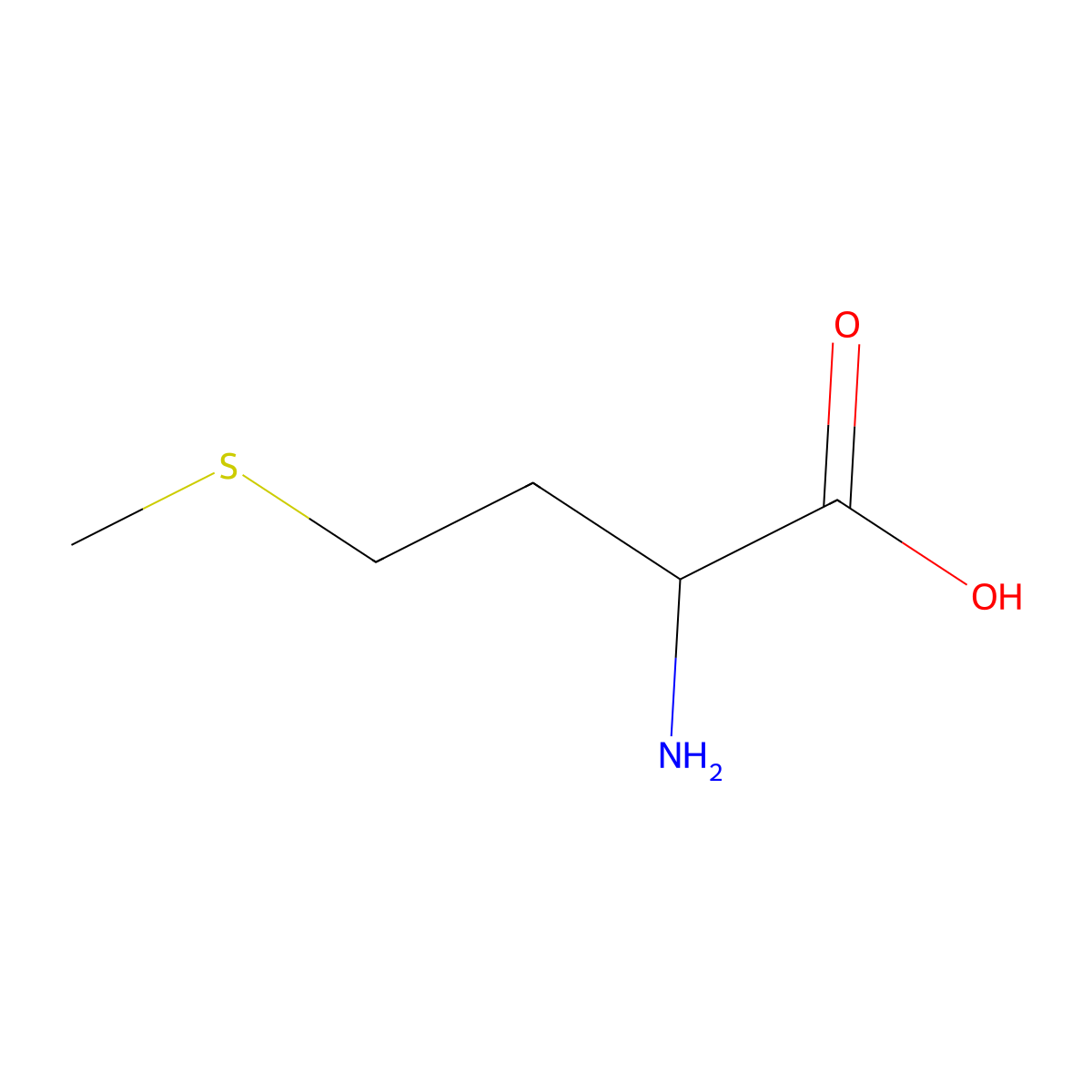 (+-)-Methionine molecular structure, CAS 59-51-8