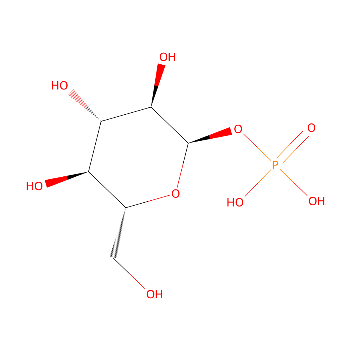 alpha-D-glucose 1-phosphate molecular structure, CAS 59-56-3