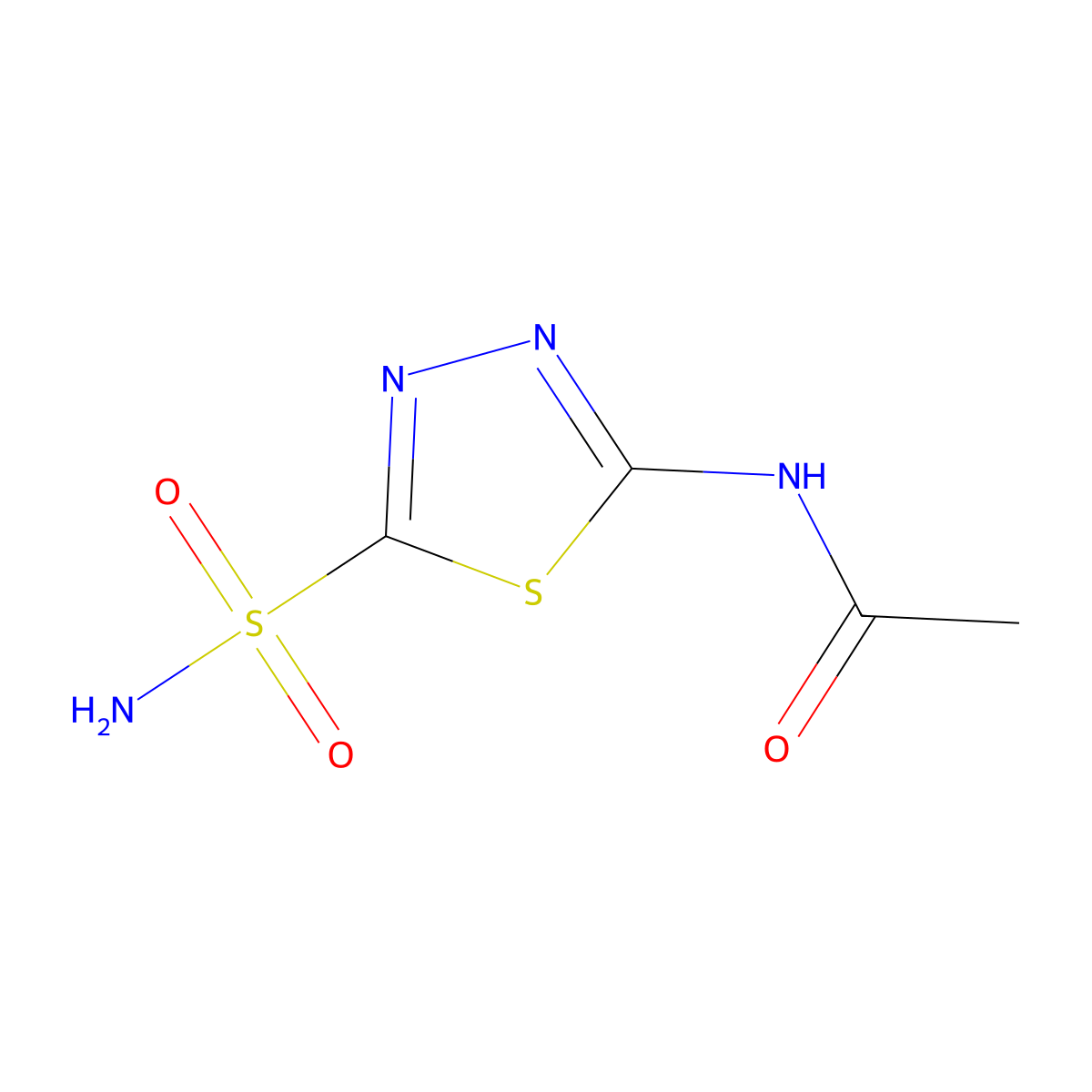 Acetazolamide molecular structure, CAS 59-66-5