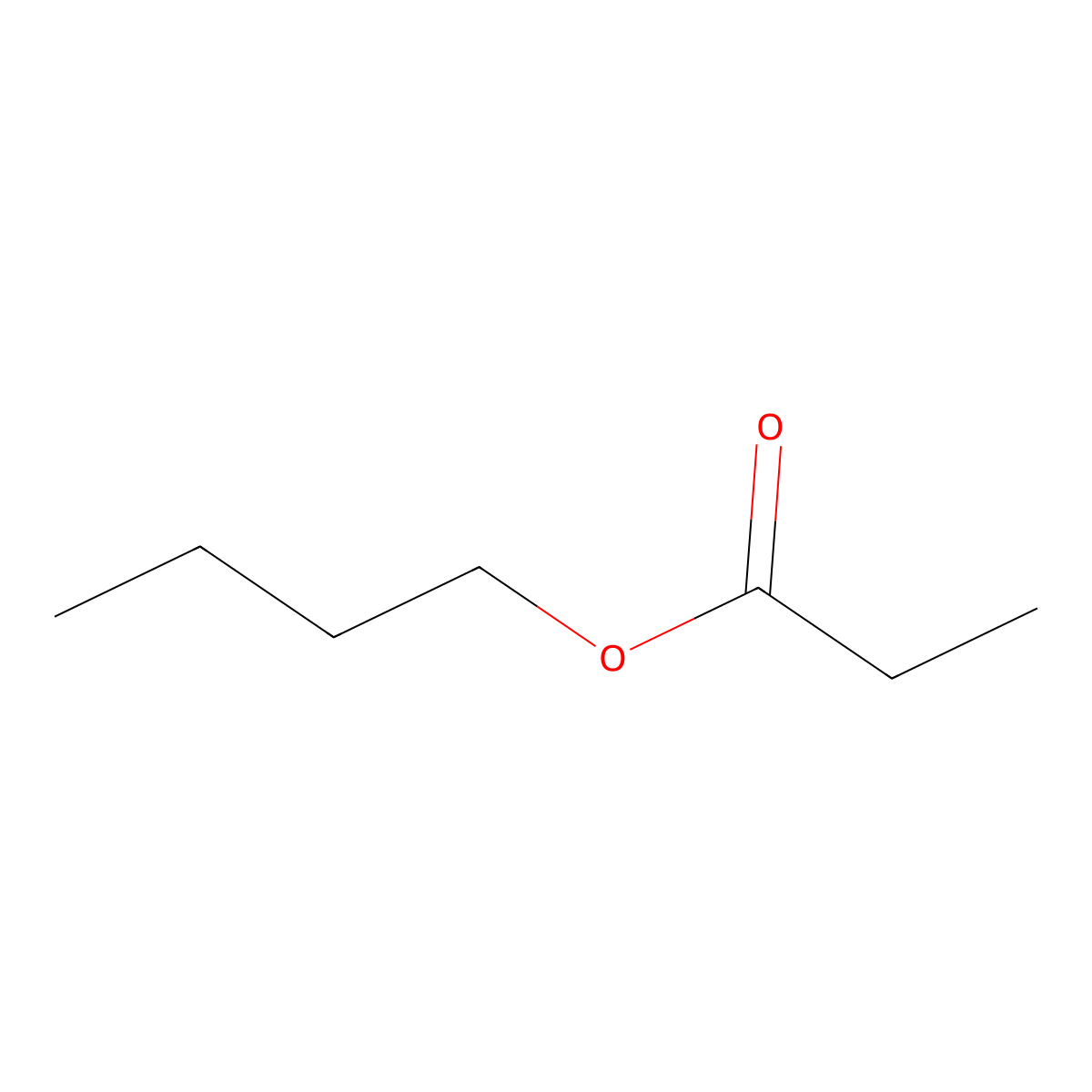 Butyl propionate molecular structure, CAS 590-01-2