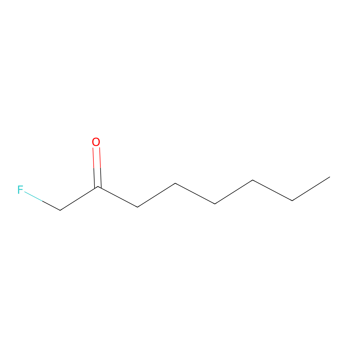 2-Octanone, 1-fluoro- molecular structure, CAS 590-05-6