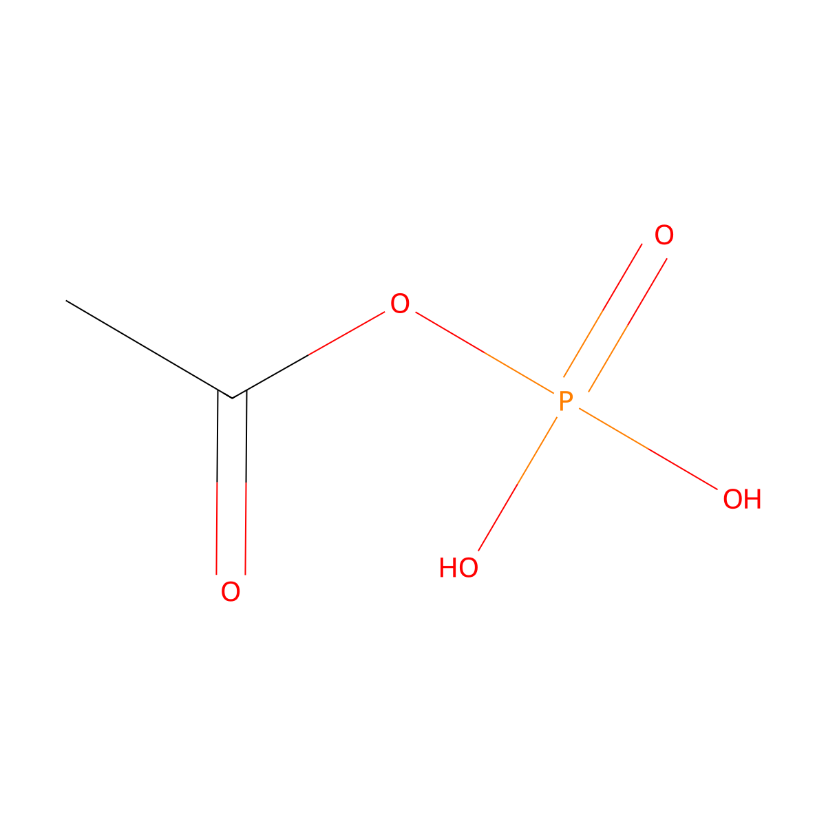 Acetyl phosphate molecular structure, CAS 590-54-5