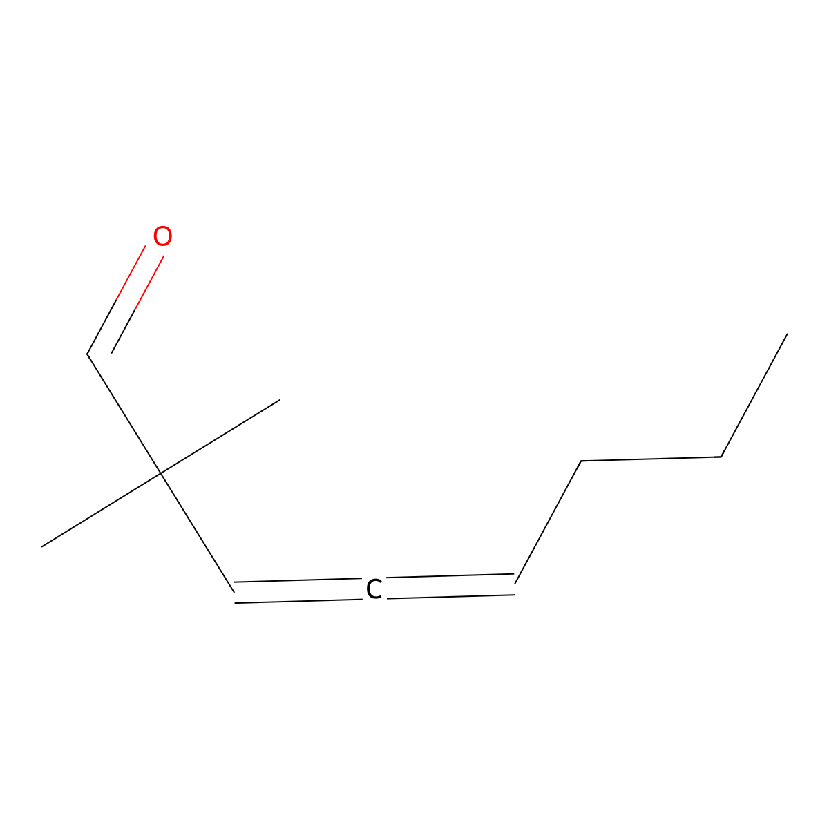 2,2-Dimethyl-3,4-octadienal molecular structure, CAS 590-71-6