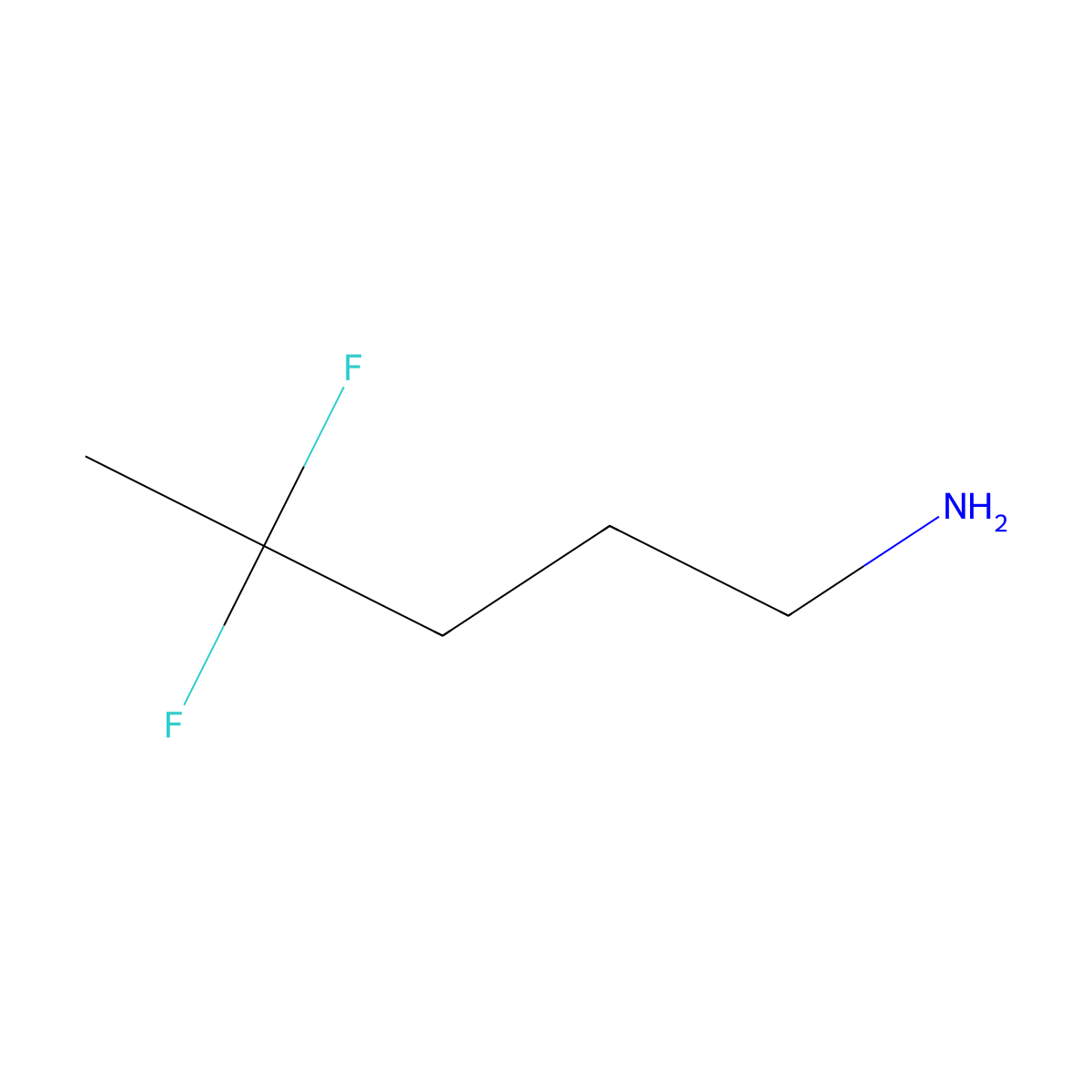 4,4-Difluoropentan-1-amine molecular structure, CAS 590-74-9